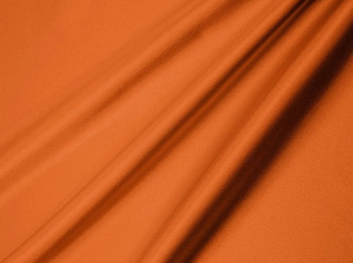 Charmeuse Satin fabric by the yard -  Rust solid