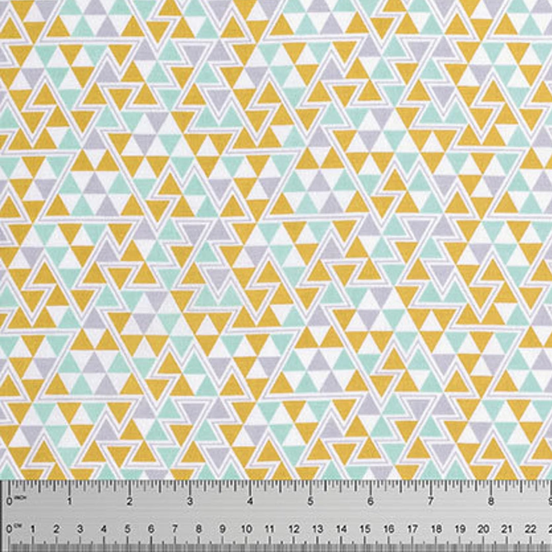 Cotton fabric by the yard - Joel Dewberry Wander - Triangles Maize