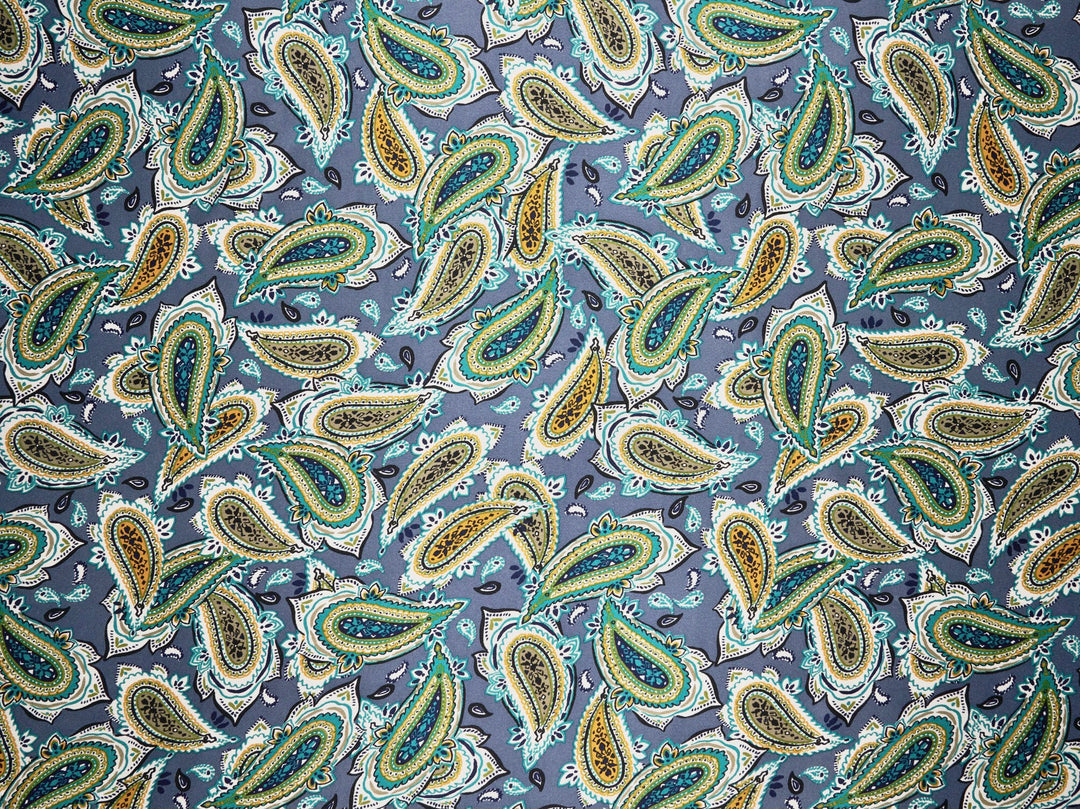 Paisley charmeuse satin fabric by the yard