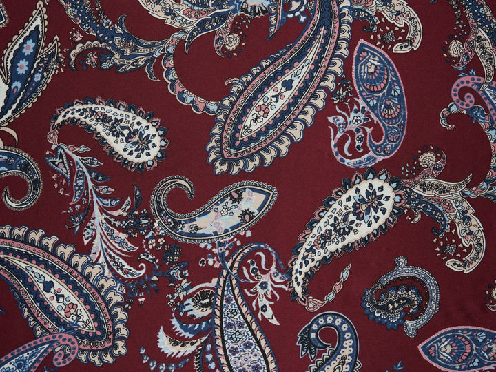 Charmeuse satin fabric by the yard -  Regal  paisley print