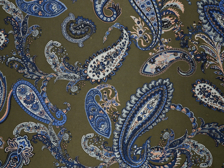 Charmeuse satin fabric by the yard -  Regal  paisley print