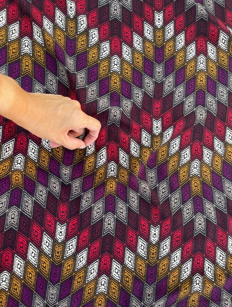 Woolpeach  fabric by the yard - red and yellow tribal aztec