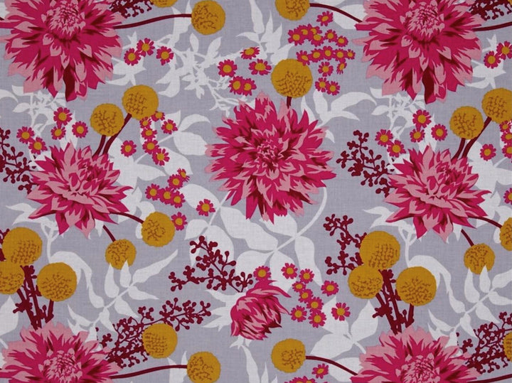 Cotton Quilting Fabric by the yard - Joel Dewberry Wander Moon Garden Pink Silver