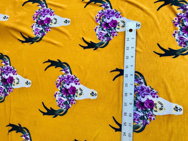 ITY Fabric by the yard - Boho Western Skull ITY knit