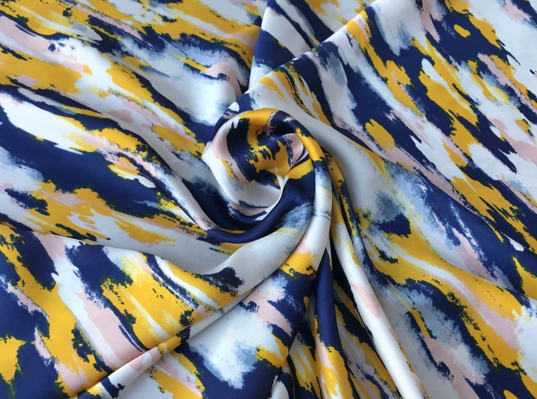 Abstract Blue Fabric by the Yard