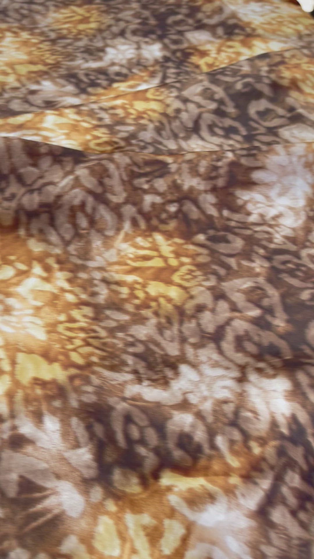 Lightweight  satin fabric by the yard - Brown gold cheetah animal