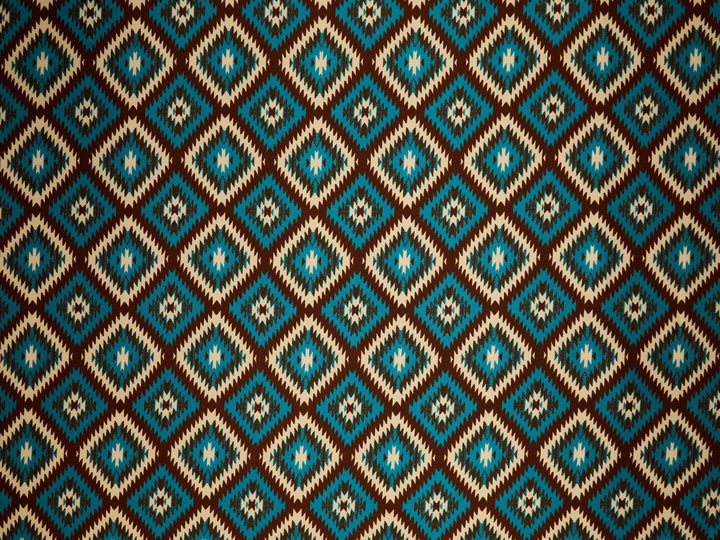 Charmeuse satin fabric by the yard - Aztec Boho Fabric