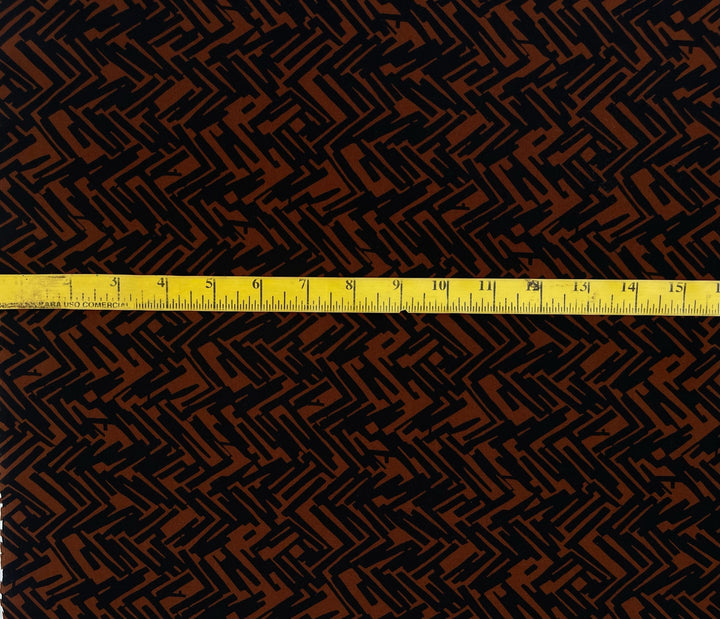 Woolpeach chevron  fabric by the yard - Redish brown and black chevron print