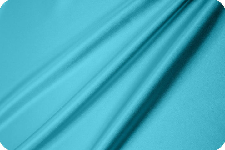 Charmeuse satin fabric by the yard - Turquoise solid