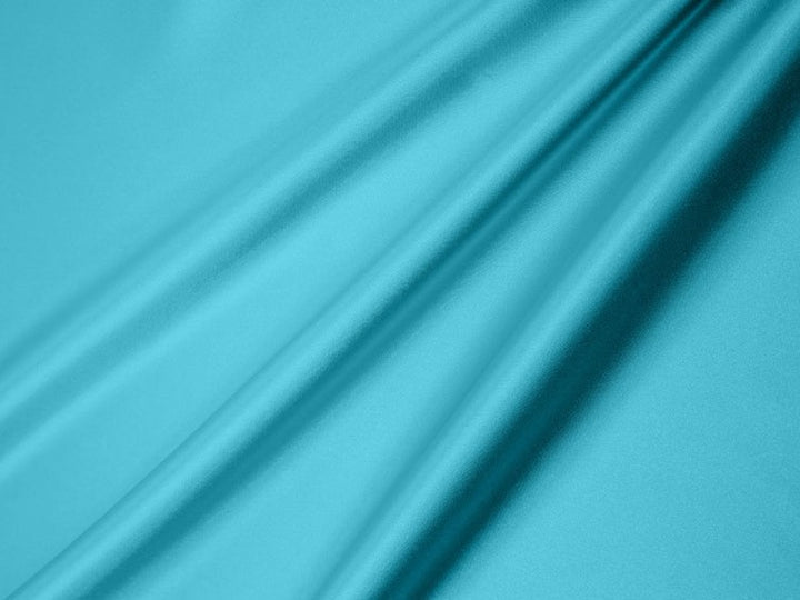 Charmeuse satin fabric by the yard - Turquoise solid